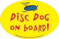 Disc Dog on board! (Sticker)