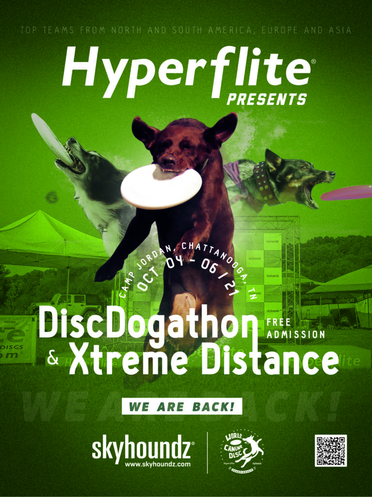 20-21 Skyhoundz DiscDogathon / Xtreme Distance World Canine Disc Championship Poster